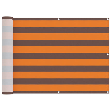 Balkong Skärm Orange och Brunt 75 x 200 cm PU-belagt oxford alu