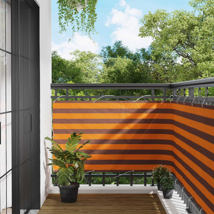 Balkong Skärm Orange och Brunt 100 x 400 cm Oxford Tyg