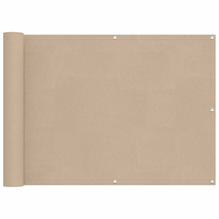 Balkong Skärm Beige 75 x 200 cm PU-belagt oxford alu