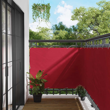Balkong Skärm Röd 110 x 200 cm Oxford Tyg
