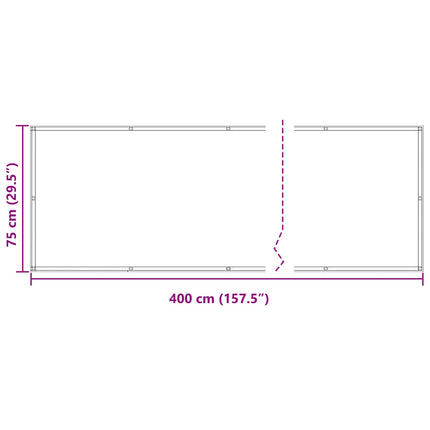 Balkong Skärm Vinröd 75 x 400 cm PU-belagt oxford alu