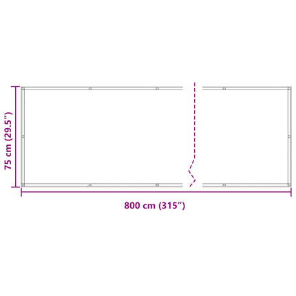Balkong Skärm Vinröd 75 x 800 cm PU-belagt oxford alu