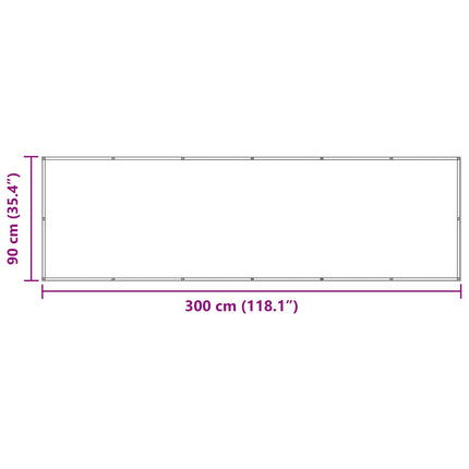 Balkong Skärm Vinröd 90 x 300 cm PU-belagt oxford alu