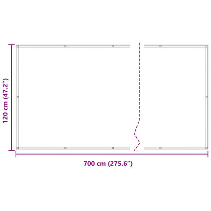 Balkong Skärm Vinröd 120 x 700 cm PU-belagt oxford alu