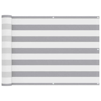 Balkong Skärm Ljusgrå och vit. 75 x 200 cm PU-belagt oxford alu