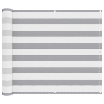 Balkong Skärm Ljusgrå och vit. 100 x 700 cm Oxford Tyg