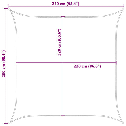 Solskugge segel Gul och Vit 2,5 x 2,5 m 100% polyester oxford