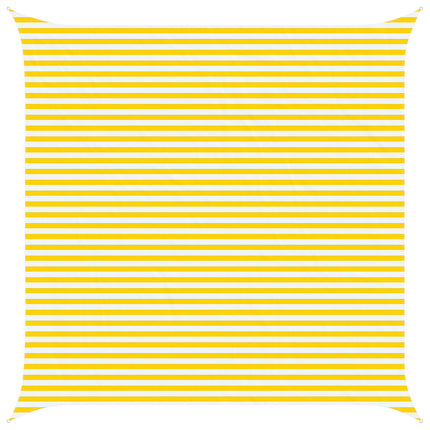 Solskugge segel Gul och Vit 5 x 5 m 100% polyester oxford