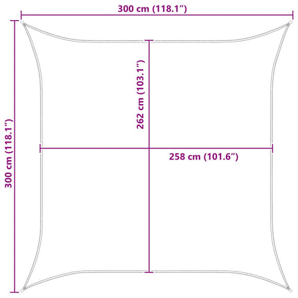 Solskugge segel Blå och Vit 3 x 3 m 100% polyester oxford