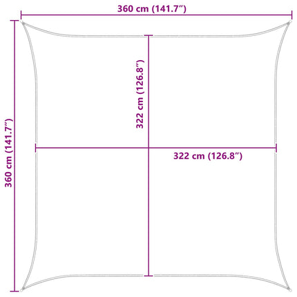 Solskugge segel Blå och Vit 3,6 x 3,6 m 100% polyester oxford