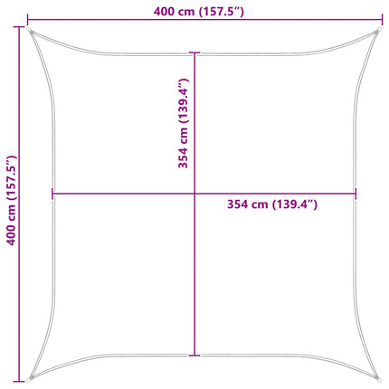 Solskugge segel Blå och Vit 4 x 4 m 100% polyester oxford