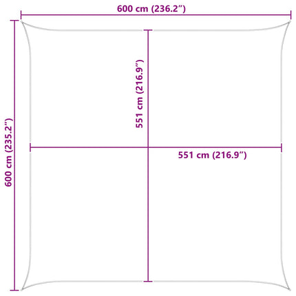 Solskugge segel Blå och Vit 6 x 6 m 100% polyester oxford