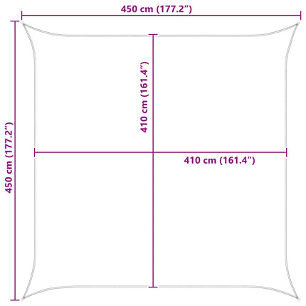 Solskugge segel Ljusgrå och vit. 4,5 x 4,5 m