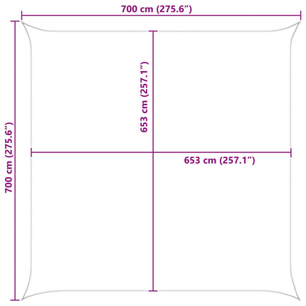 Solskugge segel Ljusgrå och vit. 7 x 7 m 100% polyester oxford