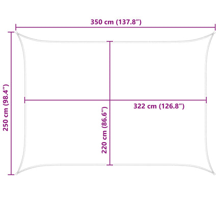 Solskugge segel Orange och Brunt 3,5 x 2,5 m