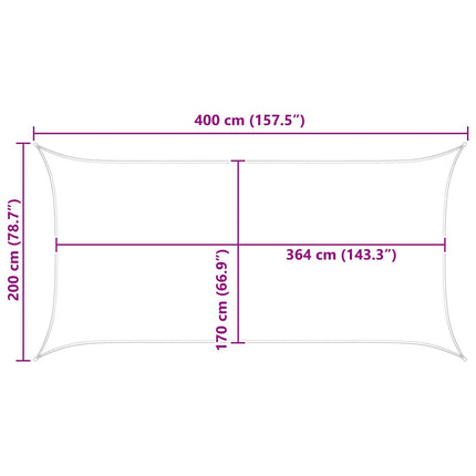 Solskugge segel Gul och Vit 4 x 2 m 100% polyester oxford