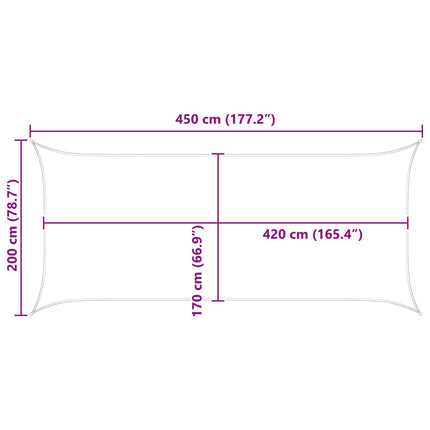 Solskugge segel Gul och Vit 4,5 x 2 m 100% polyester oxford