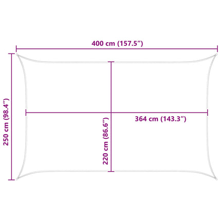 Solskugge segel Gul och Vit 4 x 2,5 m 100% polyester oxford