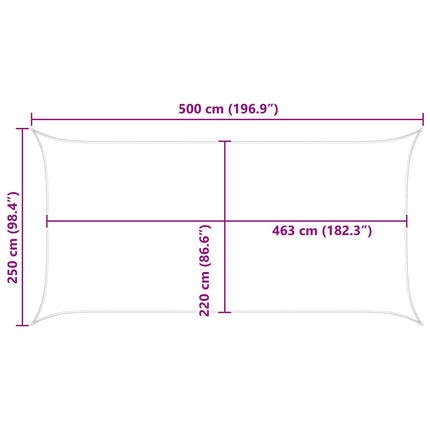 Solskugge segel Gul och Vit 5 x 2,5 m 100% polyester oxford