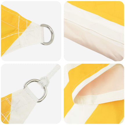 Solskugge segel Gul och Vit 4,5 × 3 m 100% polyester oxford
