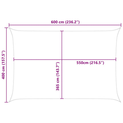Solskugge segel Gul och Vit 6 x 4 m 100% polyester oxford