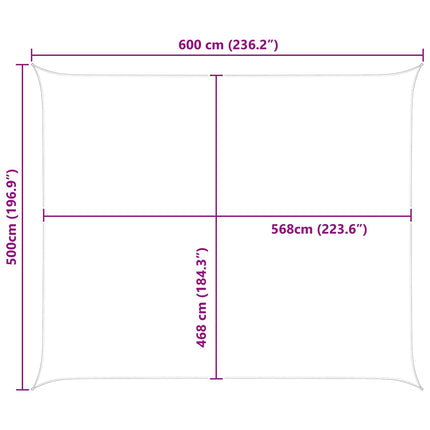 Solskugge segel Gul och Vit 6 x 5 m 100% polyester oxford
