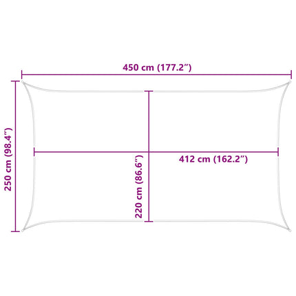 Solskugge segel Blå och Vit 4,5 x 2,5 m 100% polyester oxford