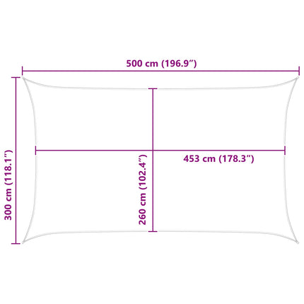 Solskugge segel Blå och Vit 5 x 3 m 100% polyester oxford