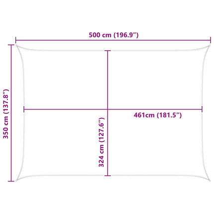 Solskugge segel Blå och Vit 5 × 3,5 m 100% polyester oxford