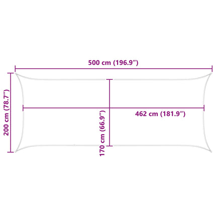 Solskugge segel Ljusgrå och vit. 5 x 2 m 100% polyester oxford