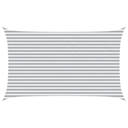 Solskugge segel Ljusgrå och vit. 5 x 3 m 100% polyester oxford