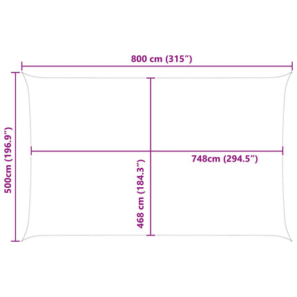 Solskugge segel Ljusgrå och vit. 8 x 5 m 100% polyester oxford