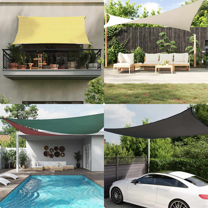 Solskugge segel Gul och Vit 2 x 2 x 2 m 100% polyester oxford