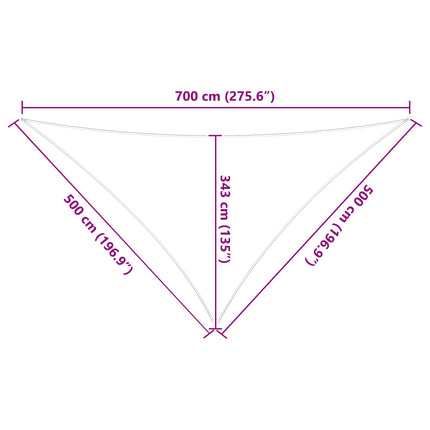 Solskugge segel Ljusgrå och vit. 7 x 5 x 5 m