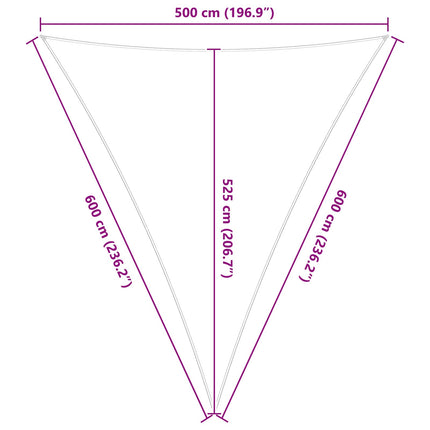 Solskugge segel Ljusgrå och vit. 5 x 6 x 6 m