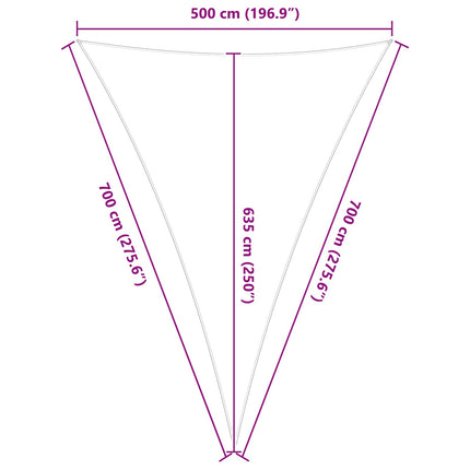 Solskugge segel Ljusgrå och vit. 5 x 7 x 7 m