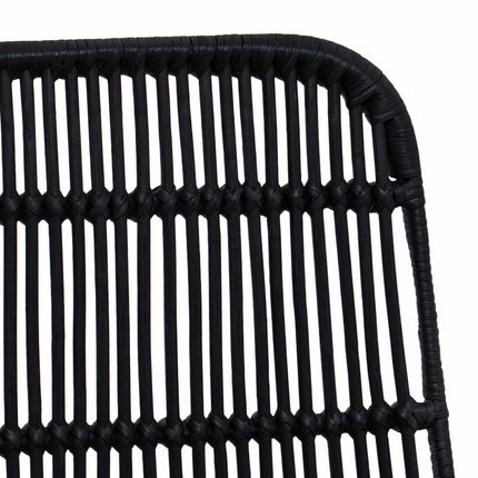 Matsalsstol 2 pcs Svart 41 x 55 x 85 cm Rattan och Stål