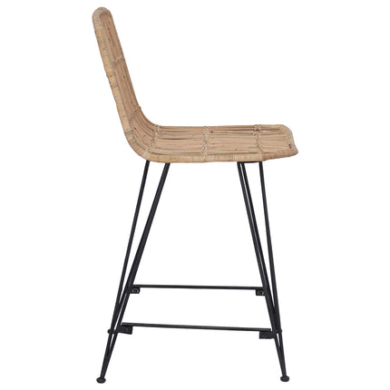 Barpall 2 pcs Naturlig 44 x 54 x 96 cm Rattan och Stål
