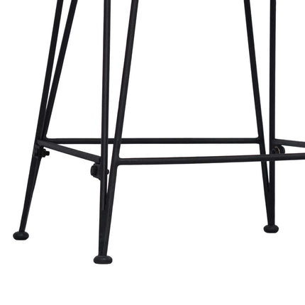 Barpall 2 pcs Svart 44 x 54 x 96 cm Rattan och Stål