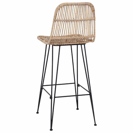 Barpall 2 pcs Naturlig 44 x 55 x 109 cm Rattan och Stål