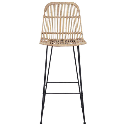 Barpall 2 pcs Naturlig 44 x 55 x 109 cm Rattan och Stål