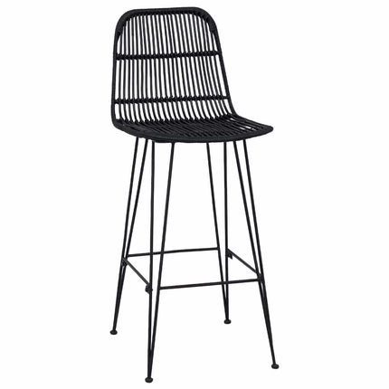 Barpall 2 pcs Svart 44 x 55 x 109 cm Rattan och Stål