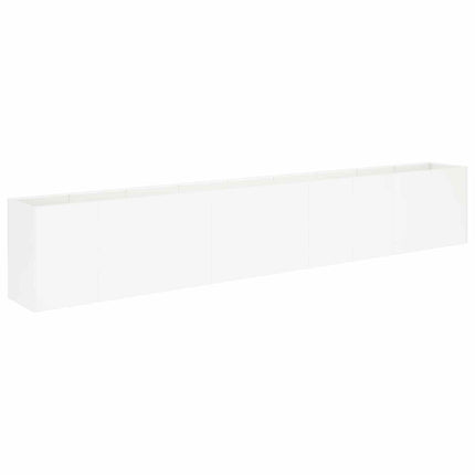 Trädgårdsplanterare Vit 360 x 40 x 60 cm Kallvalsat stål