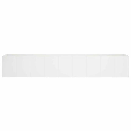 Trädgårdsplanterare Vit 360 x 40 x 60 cm Kallvalsat stål