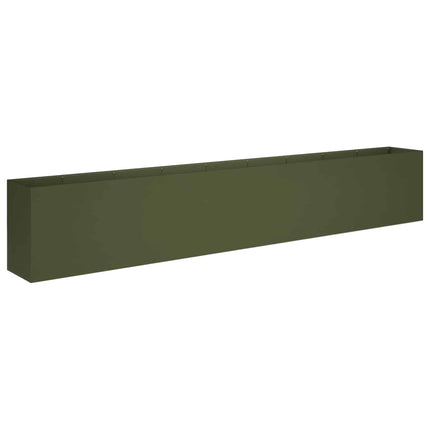Trädgårdsplanterare Olivgrön 360 x 40 x 60 cm Kallvalsat stål