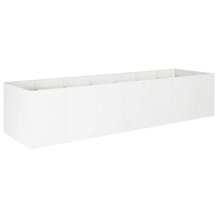Trädgårdsplanterare Vit 280 x 80 x 60 cm Kallvalsat stål