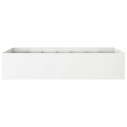 Trädgårdsplanterare Vit 280 x 80 x 60 cm Kallvalsat stål