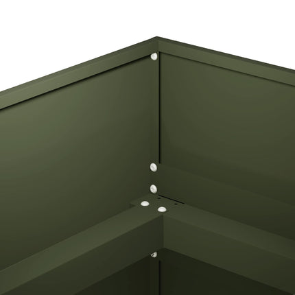 Trädgårdsplanterare Olivgrön 280 x 80 x 60 cm Kallvalsat stål