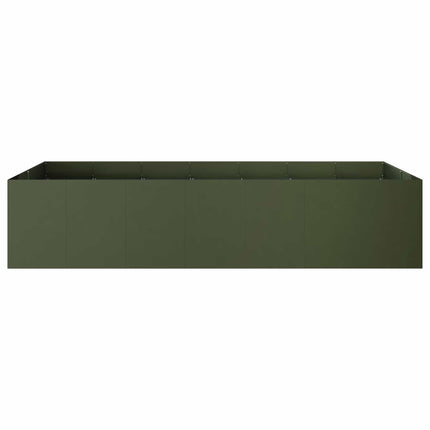 Trädgårdsplanterare Olivgrön 280 x 80 x 60 cm Kallvalsat stål
