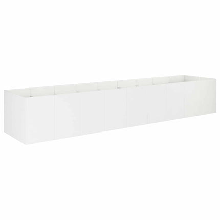 Trädgårdsplanterare Vit 360 x 80 x 60 cm Kallvalsat stål